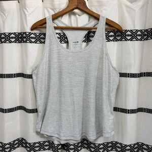 Old Navy Active Tank‎ Top M Gray Racerback Breathe On Go-Dry Athletic Workout
